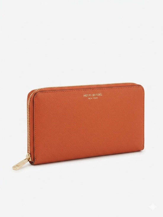 henri bendel Handbags - Henri Bendel Saffiano Leather Zip-Around Organizer Wallet – Paprika Orange Red